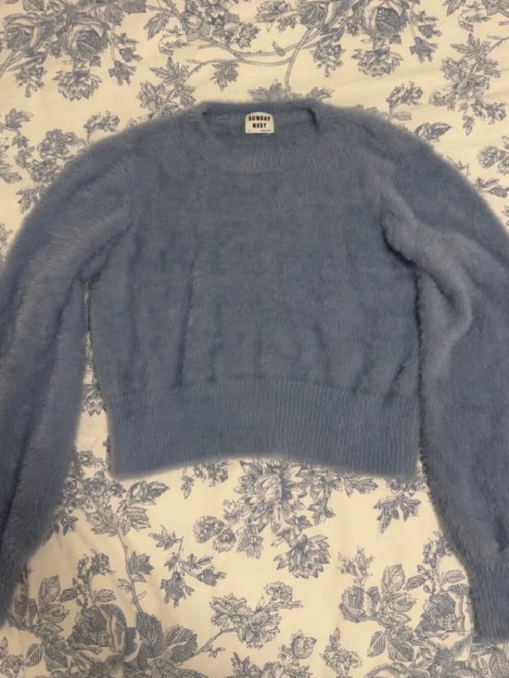 Sunday Best Aritzia Powder Blue Fuzzy Sweater